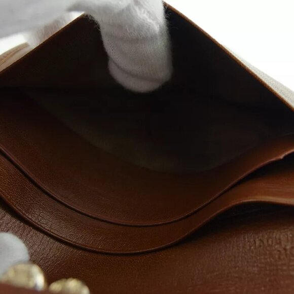 Celine Bi -fold Wallet Macadam Beige Canvas x Leather Authentic USED - Picture 8 of 10